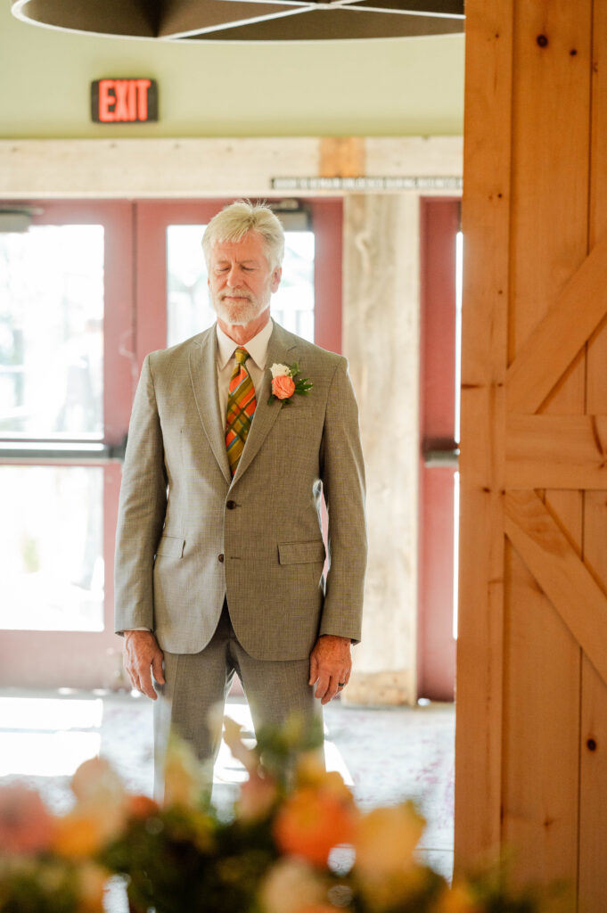 Zephyr Lodge first look father of the bride
