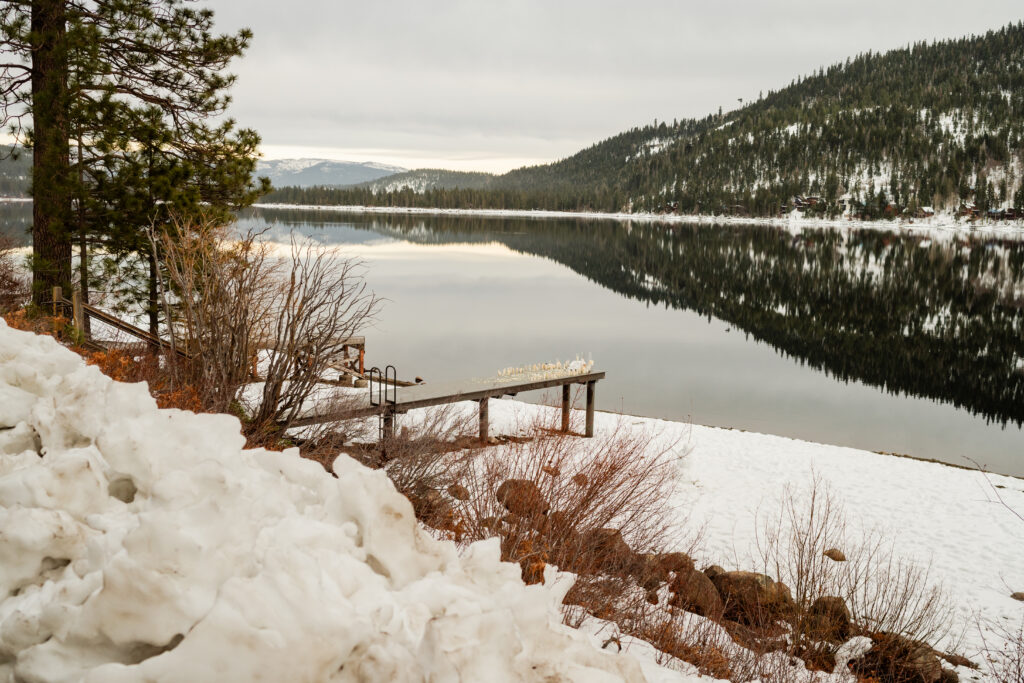 A pier setup for a proposal at Donner Lake